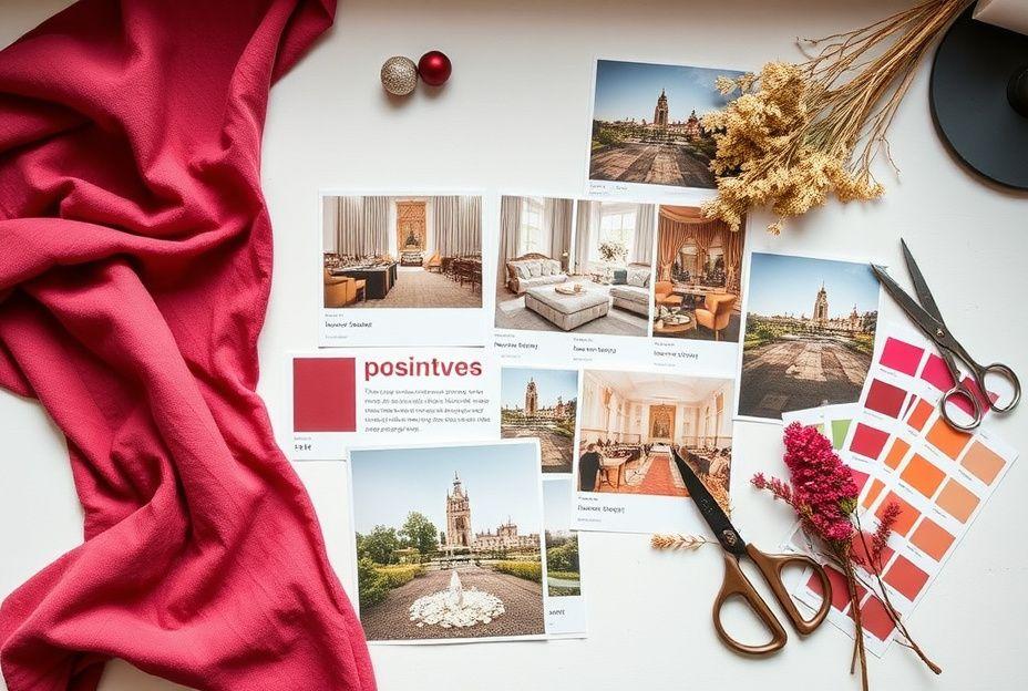 Design moodboard with swatches and colour chips for 2026 events
